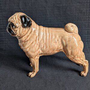 Vintage Shafford Japan Pug Dog 163 Ceramic Figurine ORIG. Foil Label